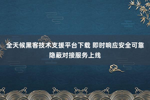 全天候黑客技术支援平台下载 即时响应安全可靠隐蔽对接服务上线