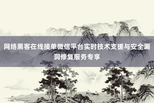 网络黑客在线接单微信平台实时技术支援与安全漏洞修复服务专享