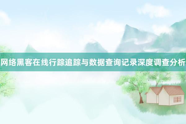 网络黑客在线行踪追踪与数据查询记录深度调查分析