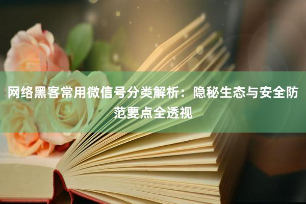 网络黑客常用微信号分类解析:隐秘生态与安全防范要点全透视
